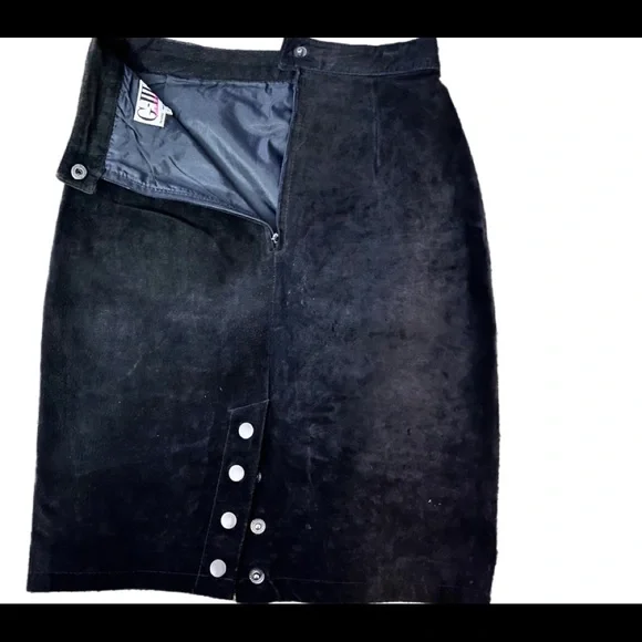 Genuine Leather Skirt Black - Global Indentity G-III Leather black pencil skirt - Picture 3 of 3